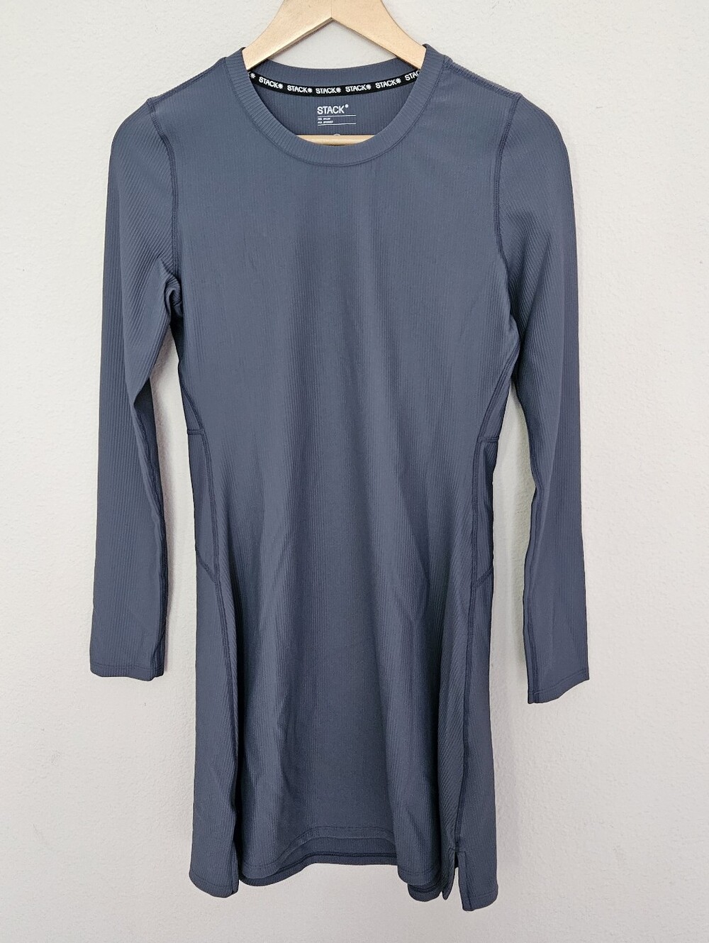 Stack RibTech Courtside Blue Long Sleeve Athletic Dress Sz L - Picture 5 of 13